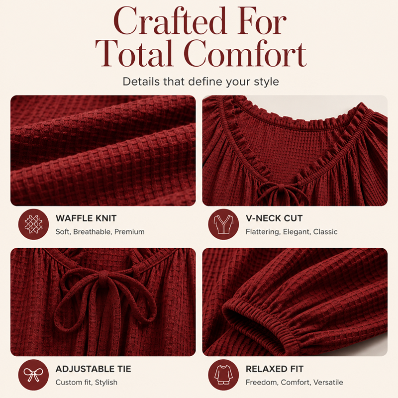 ⌛Limited-time offer-Women's Loose Ruffled Tie Neck Blouse