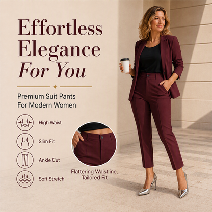⌛Limited-time offer-Women's High Waisted Cropped Suit Pants