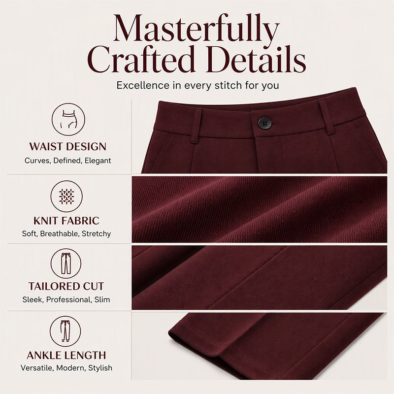 ⌛Limited-time offer-Women's High Waisted Cropped Suit Pants