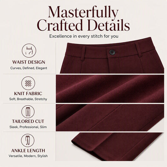 ⌛Limited-time offer-Women's High Waisted Cropped Suit Pants