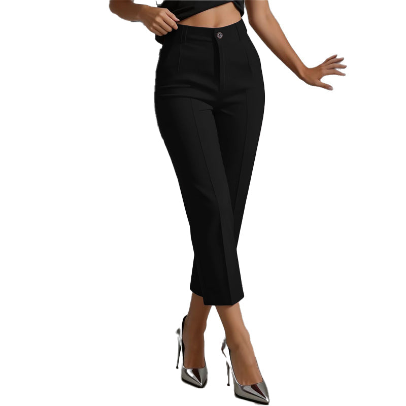 ⌛Limited-time offer-Women's High Waisted Cropped Suit Pants