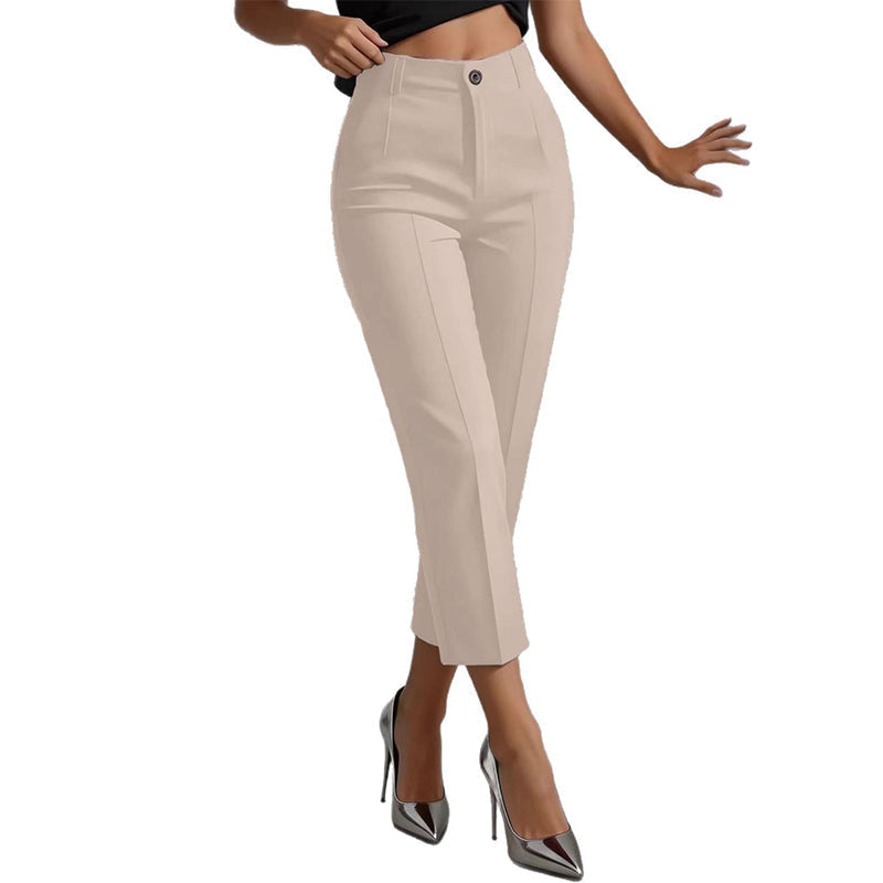 ⌛Limited-time offer-Women's High Waisted Cropped Suit Pants