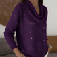 ⌛Limited-time offer-Sparkle Cowl Neck Long Sleeve Top