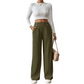 ✨ Women's High-Waist Wide-Leg Trousers – Elegant Tailored Fit With Chic Metallic Button Detail 🤍