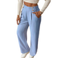 ✨ Women's High-Waist Wide-Leg Trousers – Elegant Tailored Fit With Chic Metallic Button Detail 🤍