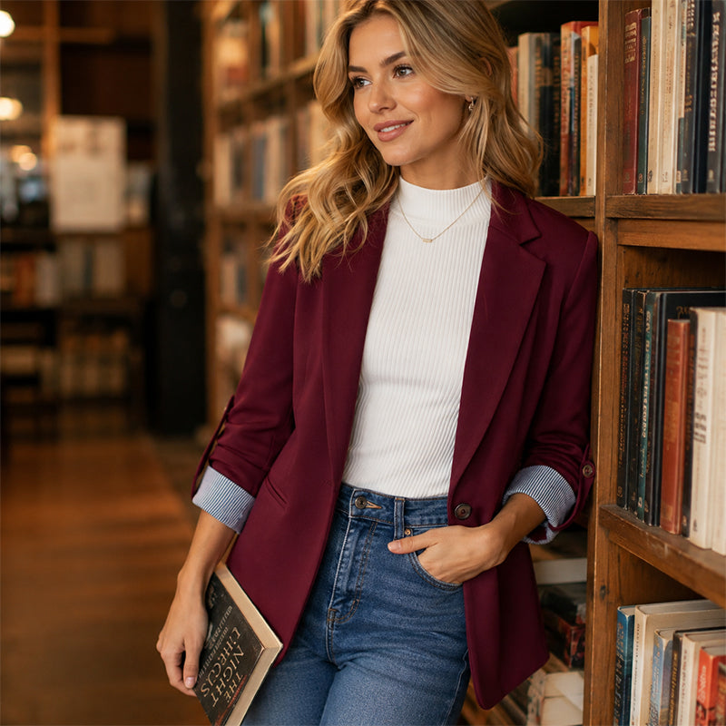☀️🧥New Arrivals - Sleek Cardigan Blazer – Soft Drape & Versatile Styling from Office to Evening