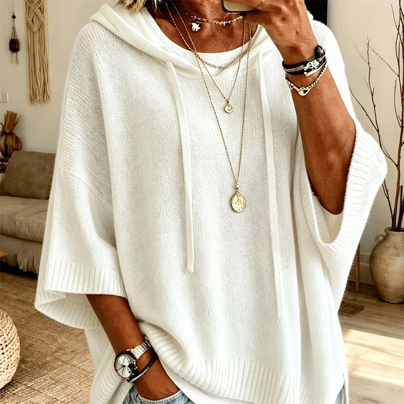 Women's Hooded Drawstring Knit Pullover