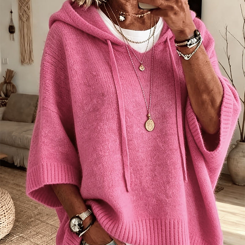 Women's Hooded Drawstring Knit Pullover