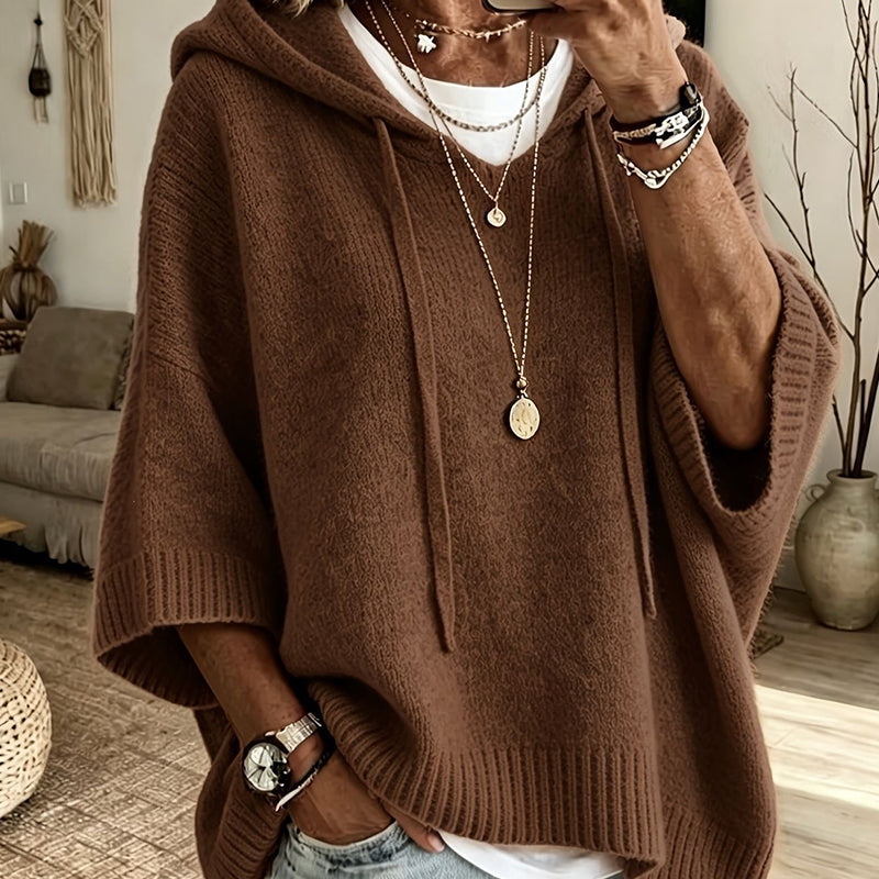 Women's Hooded Drawstring Knit Pullover