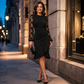 Women's Lace Puff Sleeve Ruched Bodycon Dress