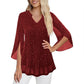 Women's Sparkly Split Flare Sleeve Top