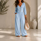 Women's V Neck Long Sleeve Jumpsuit