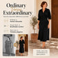 Women's Lapel Wrap Midi Shirt Dress with Pockets