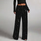 Women's Elastic Waist Straight-Leg Pants