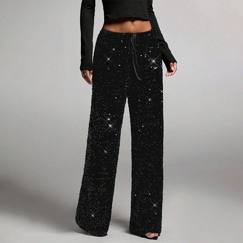 Women's Elastic Waist Straight-Leg Pants