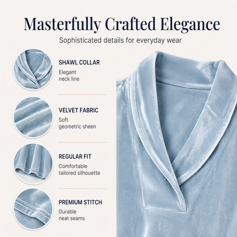 Women's Elegant Velvet V-Neck Top