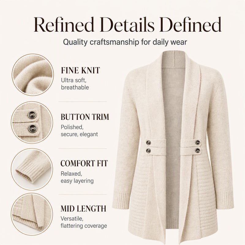 Women's Casual Double-Breasted Knit Cardigan