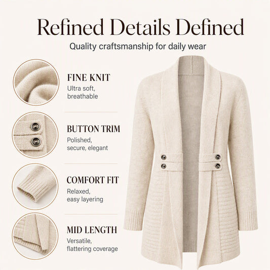 Women's Casual Double-Breasted Knit Cardigan