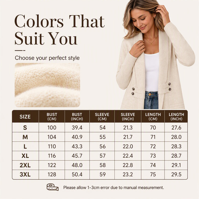 Women's Casual Double-Breasted Knit Cardigan