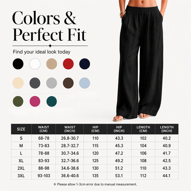 🌸Hot Sale 50% OFF👖 Women's Elastic Waist Wide-Leg Pants – Flattering Relaxed Fit For Everyday Comfort & Style 🤍