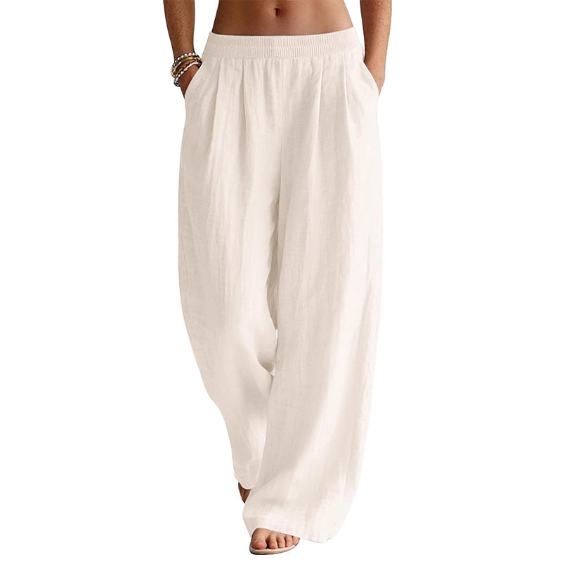 🌸Hot Sale 50% OFF👖 Women's Elastic Waist Wide-Leg Pants – Flattering Relaxed Fit For Everyday Comfort & Style 🤍