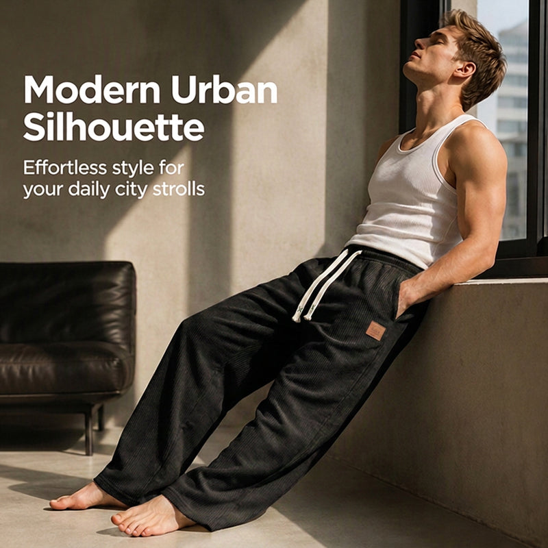 👖💨 Men's Casual Wide Leg Sweatpants-Soft Fabric,Relaxed Fit, Adjustable Waist