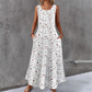 💞Women's Floral Print Sleeveless Maxi Dress with Pockets