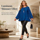 Women's Plus Size Pleated Long Sleeve Top