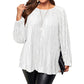 Women's Plus Size Pleated Long Sleeve Top