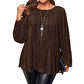 Women's Plus Size Pleated Long Sleeve Top