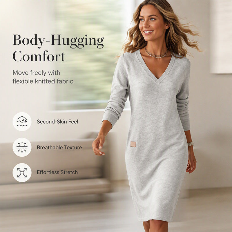 Flattering V-Neck Midi Dress