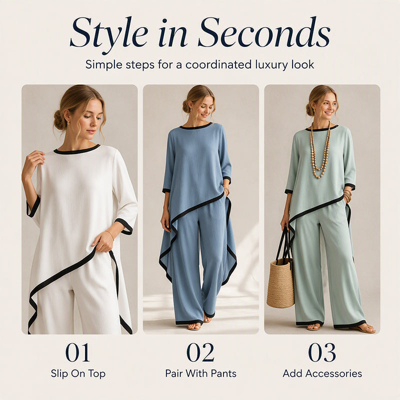 🔥New Arrivals & Special Offers-Women's Casual Tunic and Wide Leg Pants Set