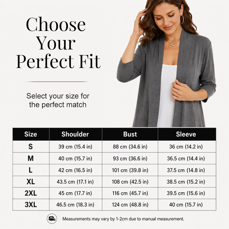 ✨New Arrivals: 50% Off-Women's 3/4 Sleeve Open Front Cardigan