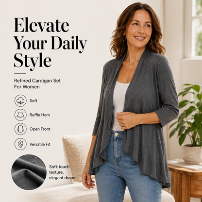 ✨New Arrivals: 50% Off-Women's 3/4 Sleeve Open Front Cardigan