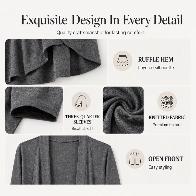 ✨New Arrivals: 50% Off-Women's 3/4 Sleeve Open Front Cardigan