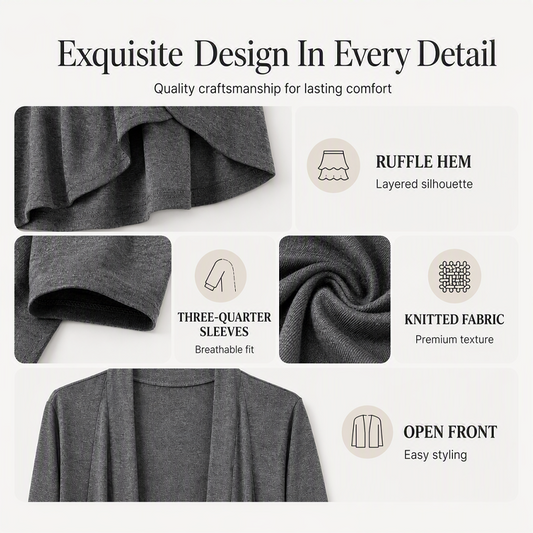 ✨New Arrivals: 50% Off-Women's 3/4 Sleeve Open Front Cardigan