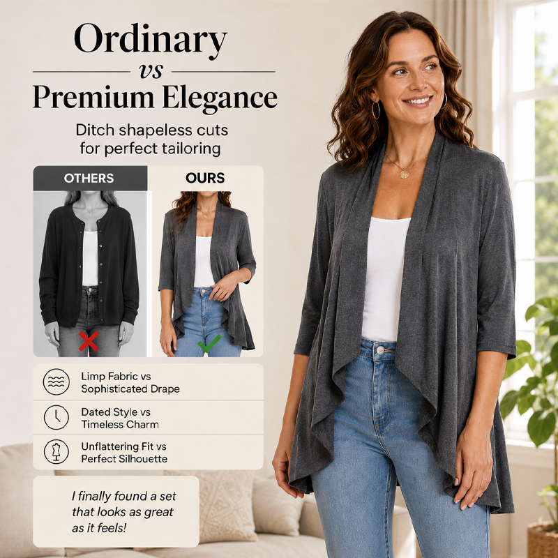 ✨New Arrivals: 50% Off-Women's 3/4 Sleeve Open Front Cardigan