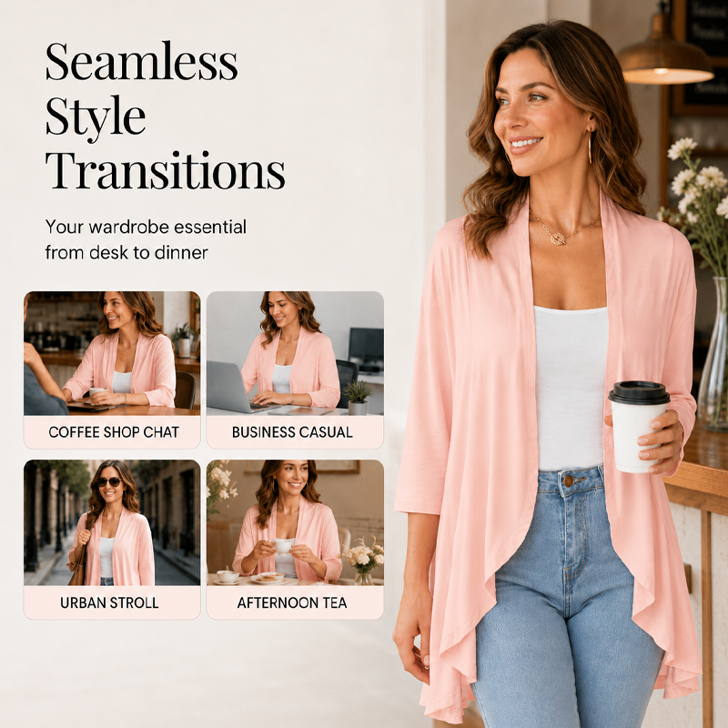 ✨New Arrivals: 50% Off-Women's 3/4 Sleeve Open Front Cardigan