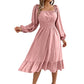 Women's Square Neck Smocked A-Line Dress