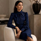Women's Elegant Bow Tie Neck Pencil Dress