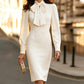 Women's Elegant Bow Tie Neck Pencil Dress