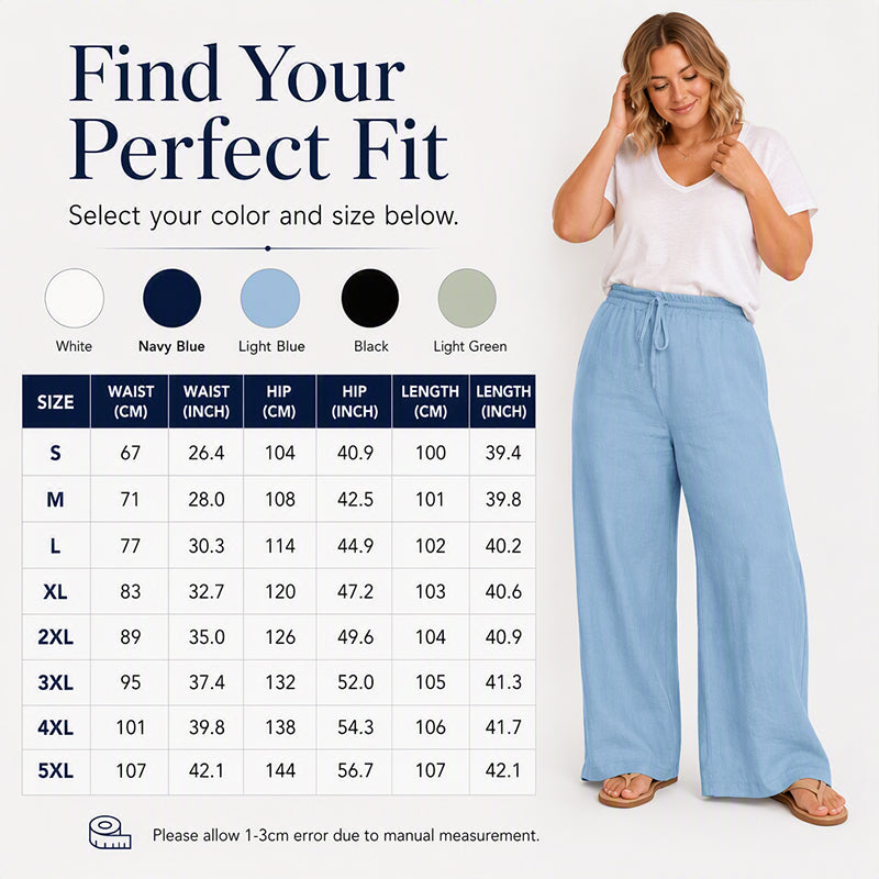 Women's Casual Drawstring Wide-Leg Pants