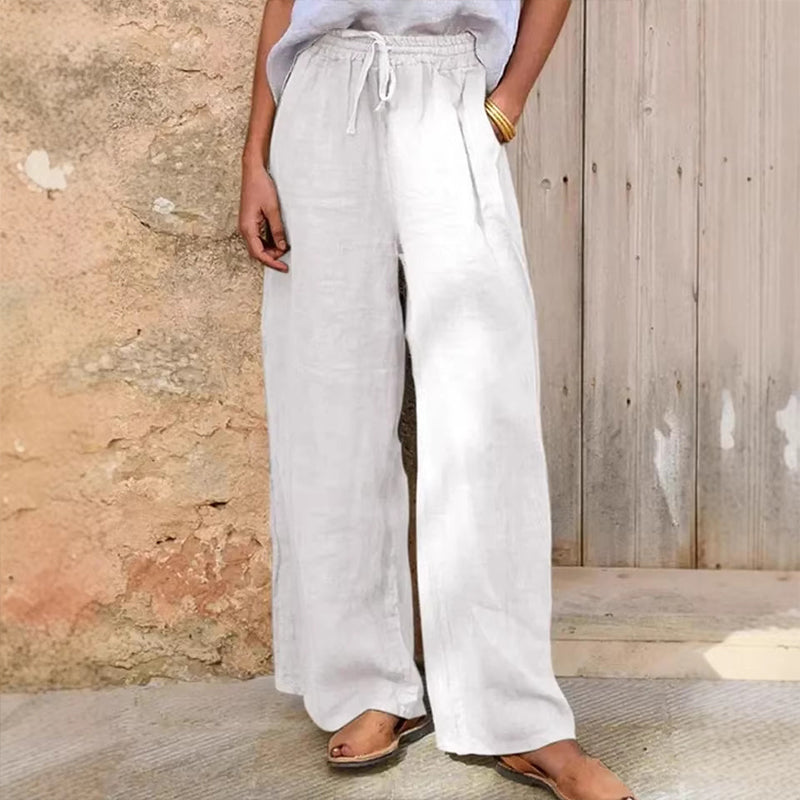 Women's Casual Drawstring Wide-Leg Pants
