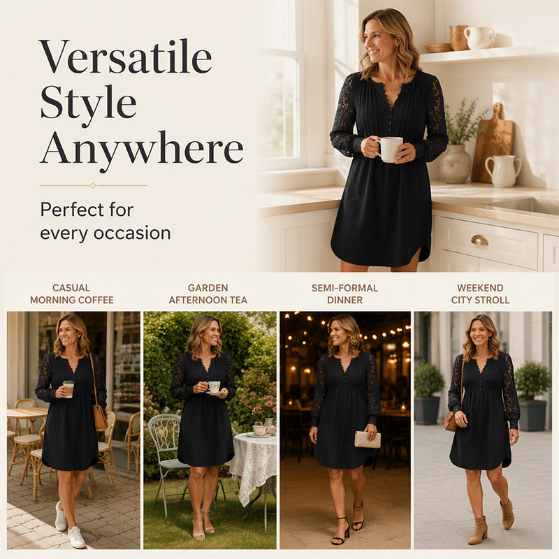 Women's Lace Long Sleeve Dress