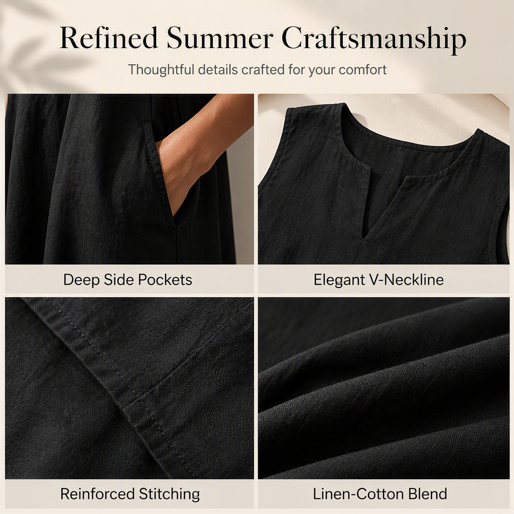 ☀️Women's Sleeveless V-Neck Wide-Leg Jumpsuit With Pockets– Effortless Chic With Pockets For Everyday Style🤍