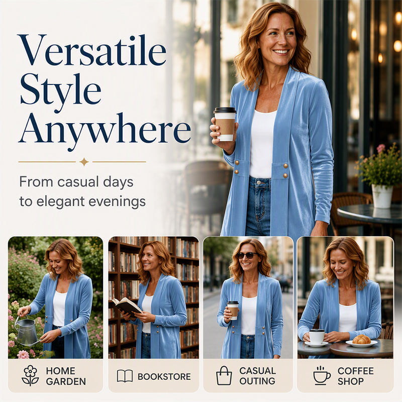 ✨New Arrivals: 50% Off-Women's Double-Breasted Velvet Cardigan