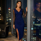 Women's Glittering Bodycon Dress with Mesh Sleeves