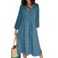 Women’s Casual V-Neck Dress with Pockets