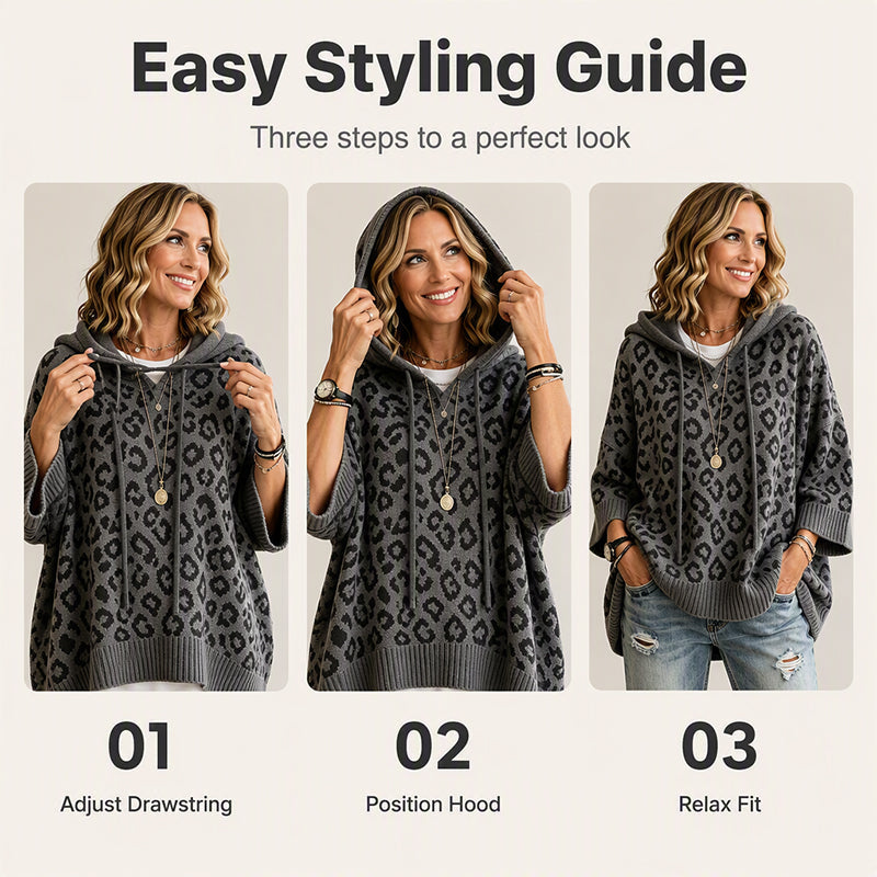 ✨New Arrivals: 50% Off-Women’s Leopard Print Knitted Hoodie 