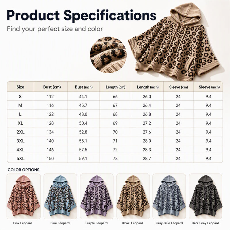 ✨New Arrivals: 50% Off-Women’s Leopard Print Knitted Hoodie 